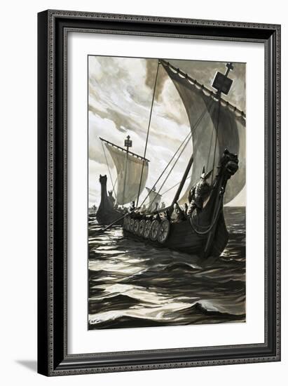 Viking Longboats-null-Framed Giclee Print