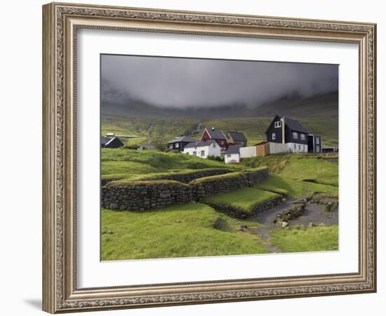 Viking Longhouse Dating from the 10th Century, Archaeological Site of Toftanes-Patrick Dieudonne-Framed Photographic Print