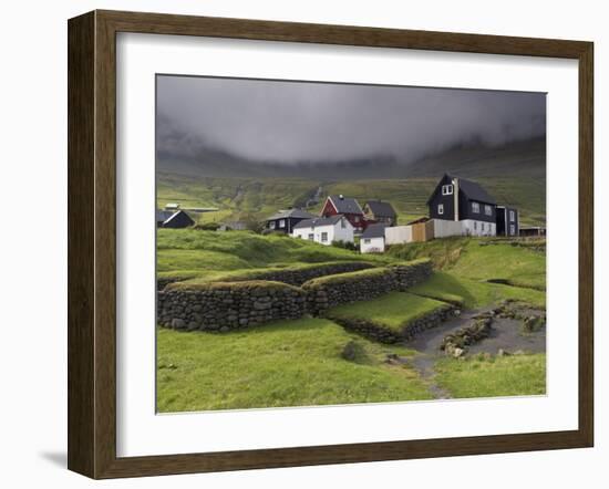 Viking Longhouse Dating from the 10th Century, Archaeological Site of Toftanes-Patrick Dieudonne-Framed Photographic Print