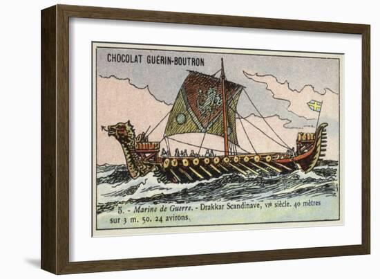 Viking Longship, 6th Century-null-Framed Giclee Print