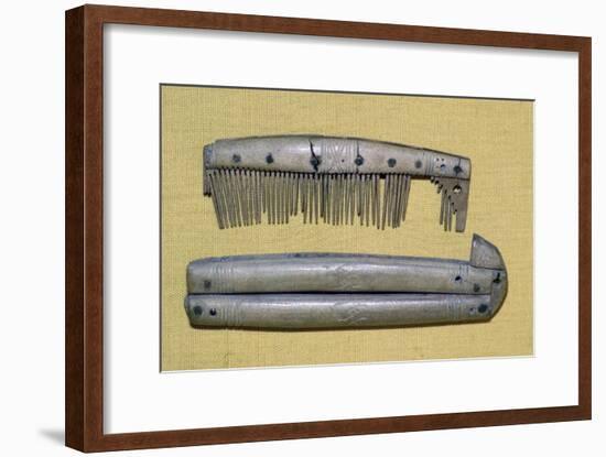 Viking period bone and ivory comb and case. Artist: Unknown-Unknown-Framed Giclee Print