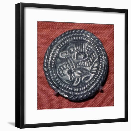 Viking pewter disc-brooch, 10th century. Artist: Unknown-Unknown-Framed Giclee Print