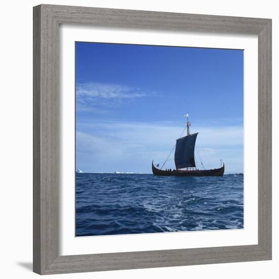 Viking Ship, Gaia, Replica of the Gokstad, Greenland, Polar Regions-David Lomax-Framed Photographic Print