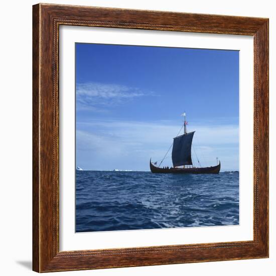 Viking Ship, Gaia, Replica of the Gokstad, Greenland, Polar Regions-David Lomax-Framed Photographic Print