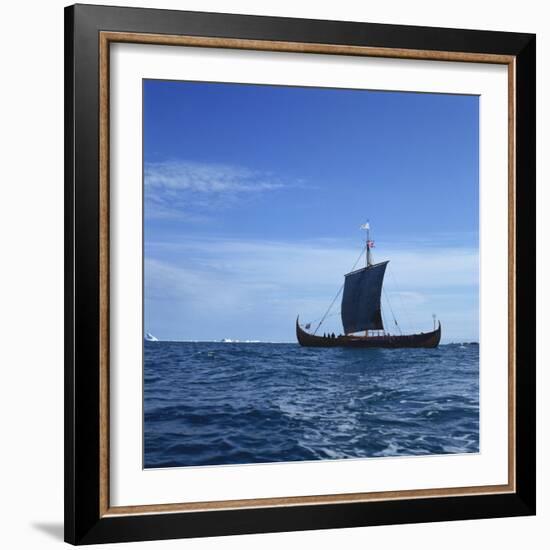 Viking Ship, Gaia, Replica of the Gokstad, Greenland, Polar Regions-David Lomax-Framed Photographic Print