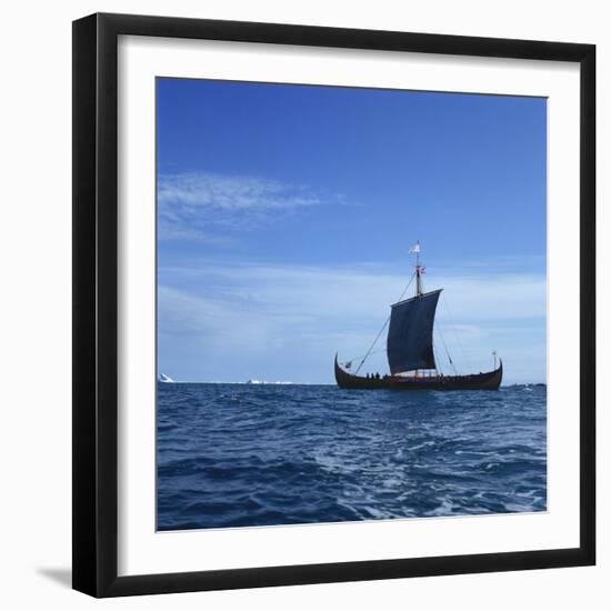 Viking Ship, Gaia, Replica of the Gokstad, Greenland, Polar Regions-David Lomax-Framed Photographic Print