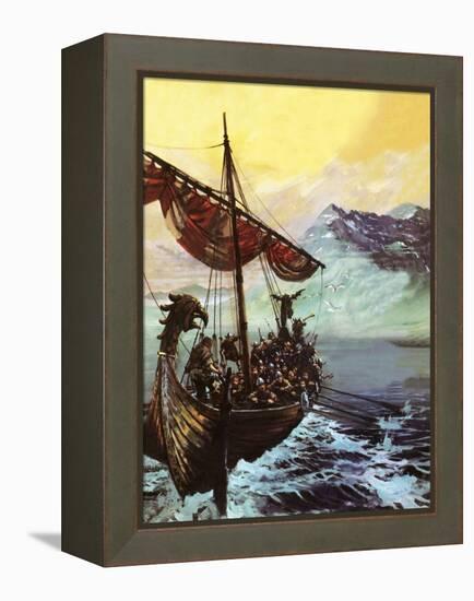 Viking Ship-English School-Framed Premier Image Canvas