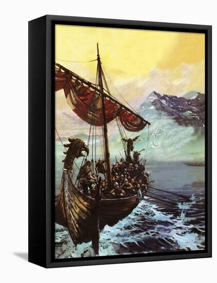 Viking Ship-English School-Framed Premier Image Canvas