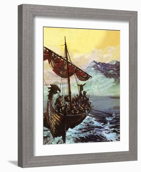 Viking Ship-English School-Framed Giclee Print