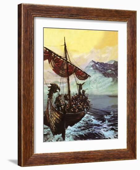 Viking Ship-English School-Framed Giclee Print