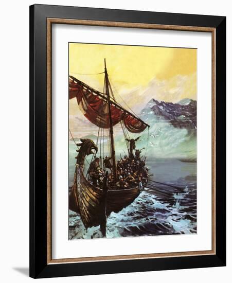 Viking Ship-English School-Framed Giclee Print