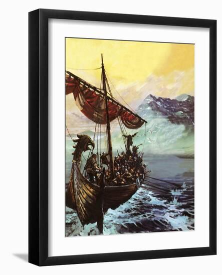 Viking Ship-English School-Framed Giclee Print