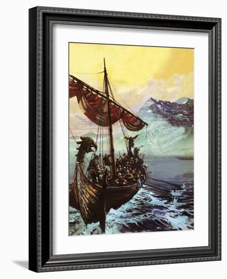 Viking Ship-English School-Framed Giclee Print