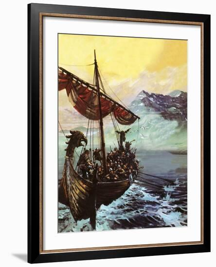 Viking Ship-English School-Framed Giclee Print