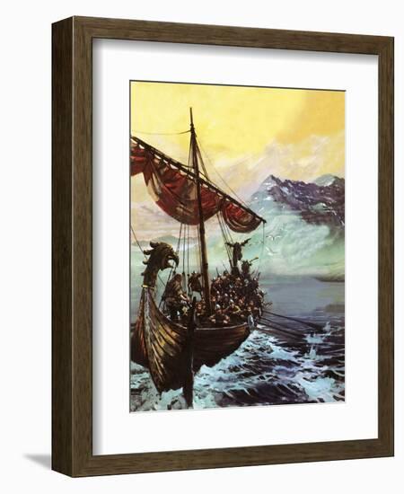 Viking Ship-English School-Framed Giclee Print