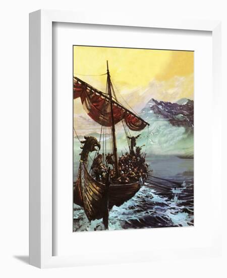 Viking Ship-English School-Framed Giclee Print