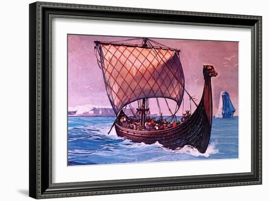 Viking Ship-English School-Framed Giclee Print