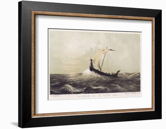 Viking Vessel Heads out into the Open Sea Her Sail Bellying out Before a Favouring Wind-W.j. Hofdijk-Framed Photographic Print