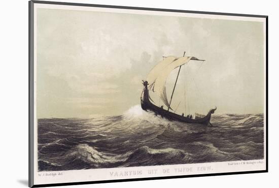 Viking Vessel Heads out into the Open Sea Her Sail Bellying out Before a Favouring Wind-W.j. Hofdijk-Mounted Photographic Print