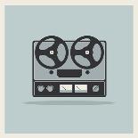 Retro Open Reel Tape Deck Stereo Recorder Player Vector-Viktorus-Art Print