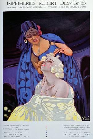 Spanish Hairdresser, from Bulletin Officiel du Syndicat Des Imprimeurs,  1928' Giclee Print - Vila | Art.com