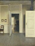 Interior with Young Woman from Behind-Vilhelm Hammershoi-Giclee Print