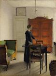 Interior with Young Woman from Behind-Vilhelm Hammershoi-Giclee Print