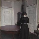 Interior with Young Woman from Behind-Vilhelm Hammershoi-Giclee Print
