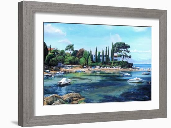 Villa and Boats, South of France-Trevor Neal-Framed Giclee Print