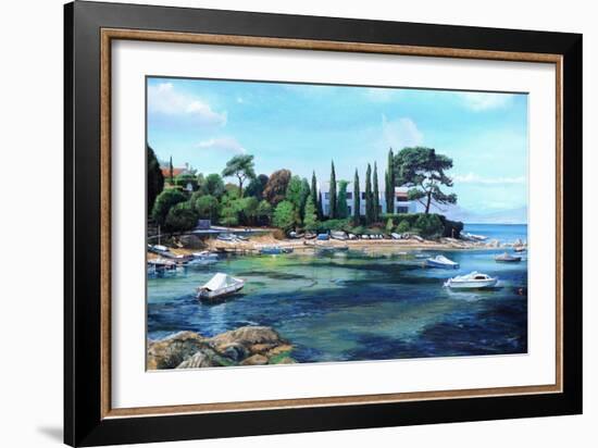 Villa and Boats, South of France-Trevor Neal-Framed Giclee Print