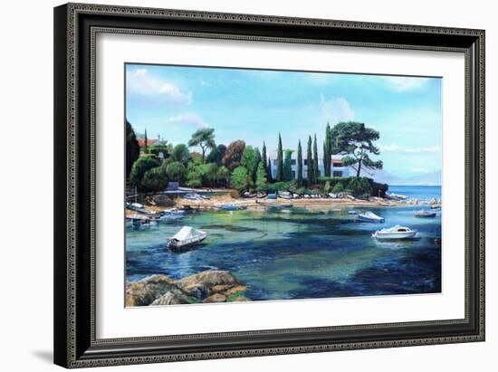 Villa and Boats, South of France-Trevor Neal-Framed Giclee Print