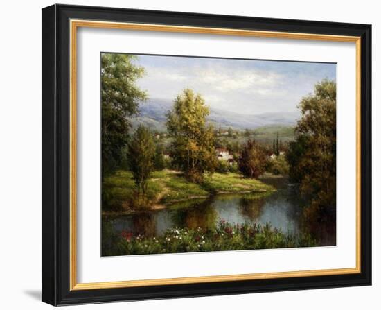 Villa at the River Bank-Hulsey-Framed Art Print