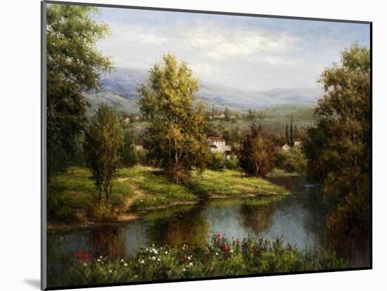 Villa at the River Bank-Hulsey-Mounted Art Print