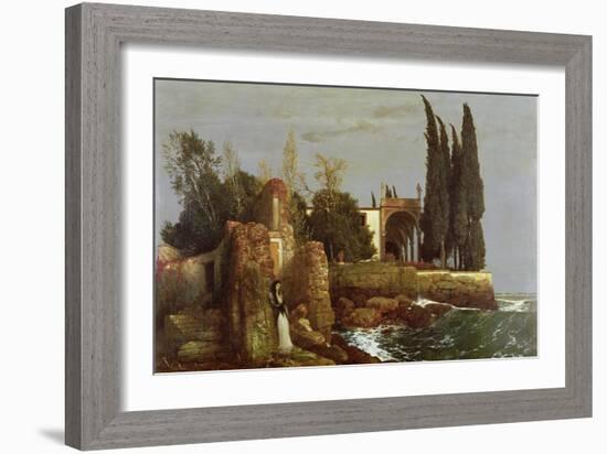 Villa by the Sea, 1878-Arnold Bocklin-Framed Giclee Print