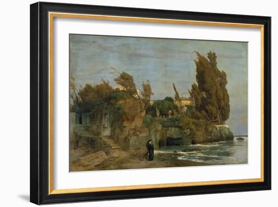 Villa by the Sea, 2. Version, 1865-Arnold Bocklin-Framed Giclee Print