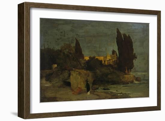 Villa by the Sea (First Version), about 1864-Arnold Bocklin-Framed Giclee Print