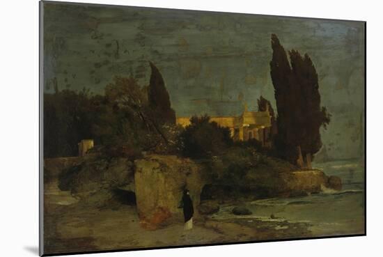 Villa by the Sea (First Version), about 1864-Arnold Bocklin-Mounted Giclee Print