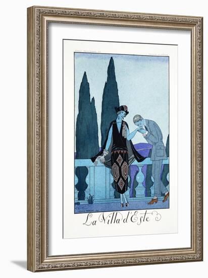 Villa d'Este, from 'Falbalas and Fanfreluches, Almanach des Modes Présentes-Georges Barbier-Framed Giclee Print