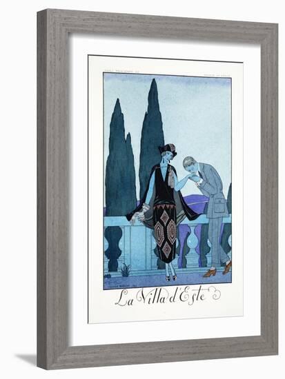 Villa d'Este, from 'Falbalas and Fanfreluches, Almanach des Modes Présentes-Georges Barbier-Framed Giclee Print