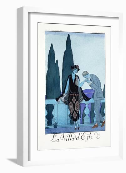 Villa d'Este, from 'Falbalas and Fanfreluches, Almanach des Modes Présentes-Georges Barbier-Framed Giclee Print