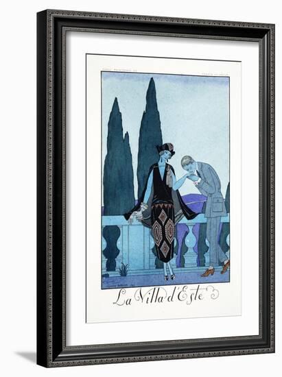 Villa d'Este, from 'Falbalas and Fanfreluches, Almanach des Modes Présentes-Georges Barbier-Framed Giclee Print