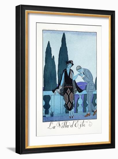 Villa d'Este, from 'Falbalas and Fanfreluches, Almanach des Modes Présentes-Georges Barbier-Framed Giclee Print