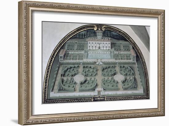 Villa Della Pretaia from a Series of Lunettes Depicting Views of the Medici Villas, 1599-Giusto Utens-Framed Giclee Print