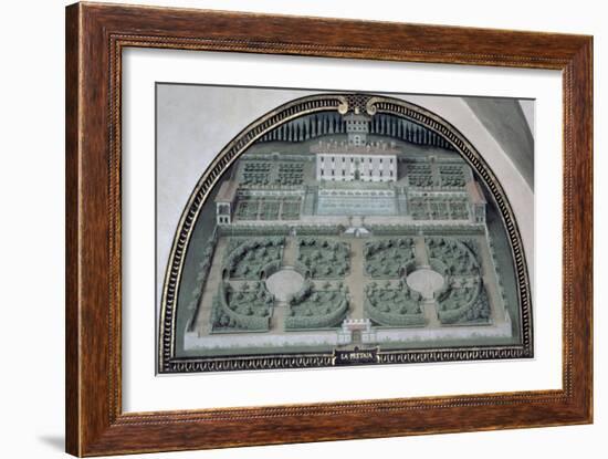 Villa Della Pretaia from a Series of Lunettes Depicting Views of the Medici Villas, 1599-Giusto Utens-Framed Giclee Print