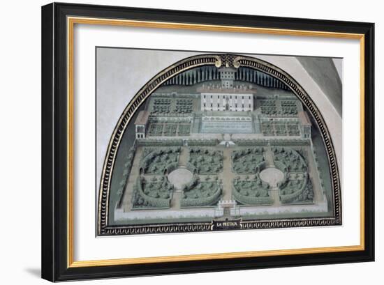 Villa Della Pretaia from a Series of Lunettes Depicting Views of the Medici Villas, 1599-Giusto Utens-Framed Giclee Print