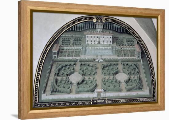 Villa Della Pretaia from a Series of Lunettes Depicting Views of the Medici Villas, 1599-Giusto Utens-Framed Premier Image Canvas