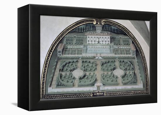 Villa Della Pretaia from a Series of Lunettes Depicting Views of the Medici Villas, 1599-Giusto Utens-Framed Premier Image Canvas