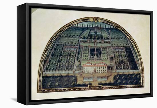 Villa Di Castello from a Series of Lunettes Depicting Views of the Medici Villas, 1599-Giusto Utens-Framed Premier Image Canvas