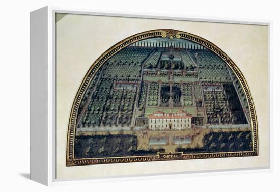 Villa Di Castello from a Series of Lunettes Depicting Views of the Medici Villas, 1599-Giusto Utens-Framed Premier Image Canvas