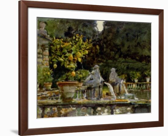 Villa di Marlia Lucca A Fountain, c.1910-John Singer Sargent-Framed Art Print